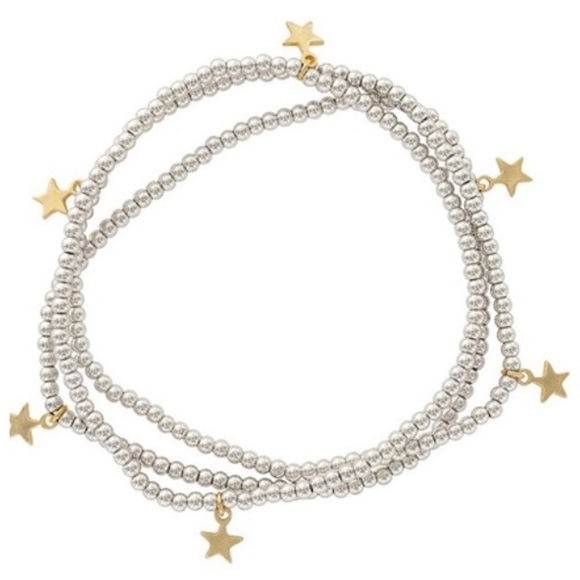 Anthropologie Jewelry - Beaded charm silver star bracelet set (3)